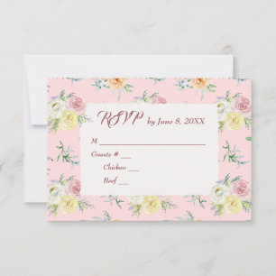 Rose für Wasserfarben RSVP Karte