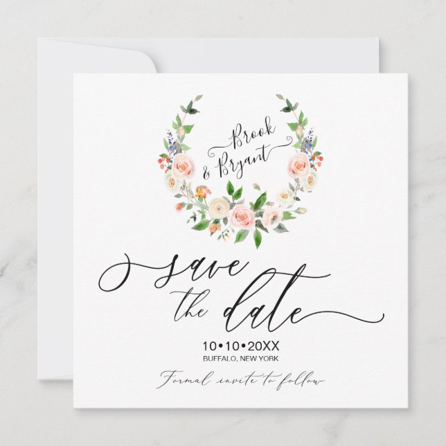 Rose für Wasserfarben - Save the Date Einladung (Vorderseite)