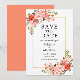 Rose für Wasserfarben Save the Date Gold