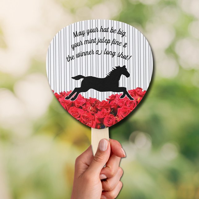 Rose für Wasserfarben Schwarz-weiße Streifen Derby Fächer (Von Creator hochgeladen)