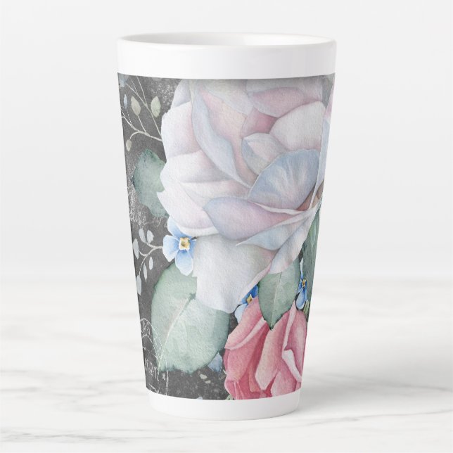 Rose für Wasserfarbenkarton Milchtasse (Vorderseite)