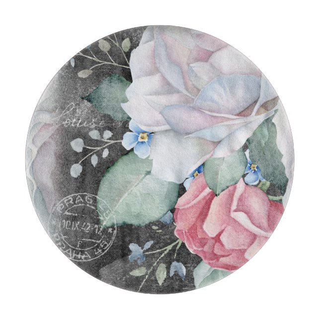 Rose für Wasserfarbenkarton Schneidebrett (Vorderseite)