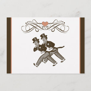 Rose gai mignon de brun de faire-part de mariage