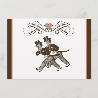Rose gai mignon de brun de faire-part de mariage