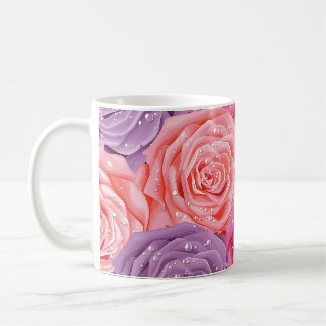 Rose Galore: Schönes, nahtloses Muster. Kaffeetasse (Links)