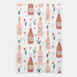 Rose ganztägig Weinliebhaber Muster Geschirrtuch