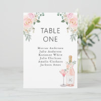 Rosé Ganztägige Brautparty-Tafelkarte
