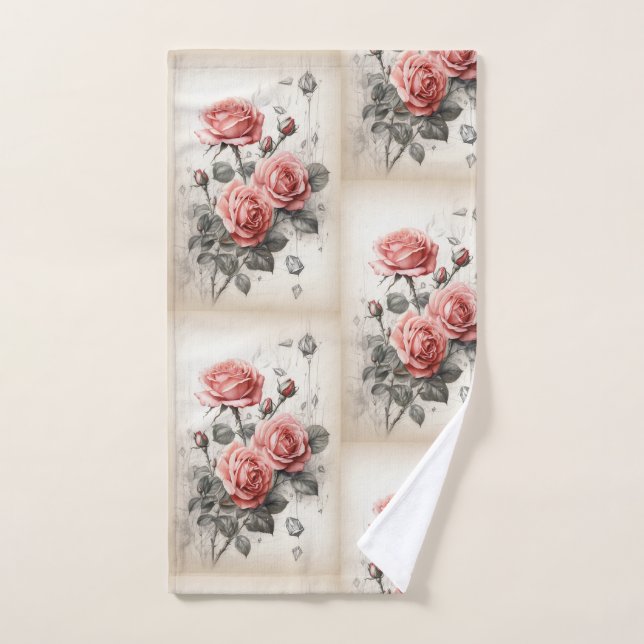 Rose Garden Bliss Serviette de bain" (Serviette à main)