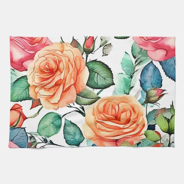 Rose Garden Bloom Design Geschirrtuch (Horizontal)