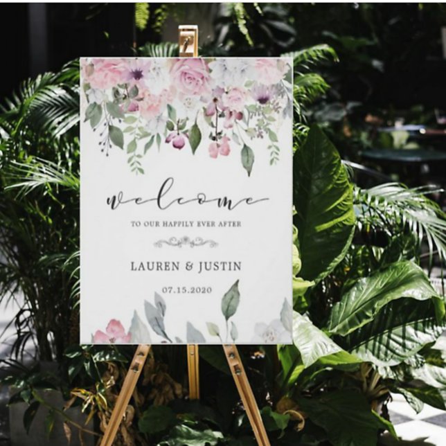 Rose Garden Bloral Wedding Welcome Poster (Von Creator hochgeladen)