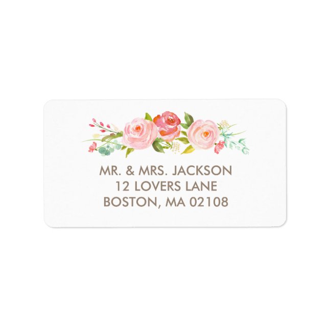 Rose Garden Bloral White Address Label Adressaufkleber (Vorne)