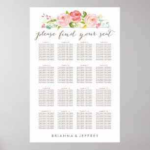 Rose Garden Blumen Weiße Seekarte Plakat