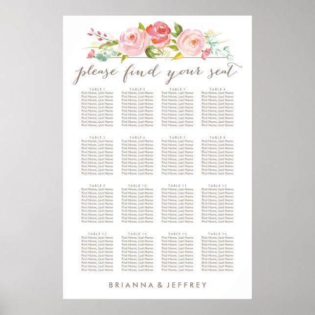 Rose Garden Blumen Weiße Seekarte Plakat (Vorne)