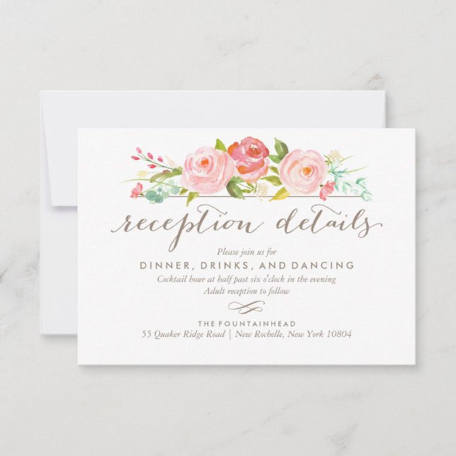 Rose Garden Blumenkarte Empfang Hochzeitkarte Einladung (Vorderseite)