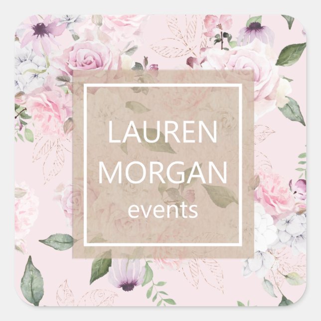 Rose Garden Blush | Personalisierter Aufkleber (Vorderseite)