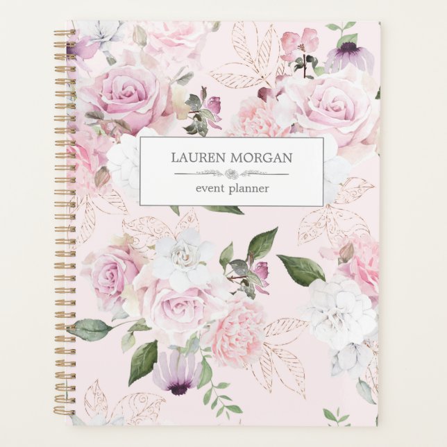 Rose Garden Blush | Planificateur personnalisé (Devant)