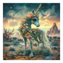 Rose Garden Desert Unicorn Fotodruck