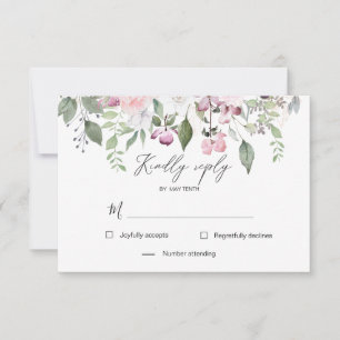 Rose Garden élégant floral RSVP Réponse Card