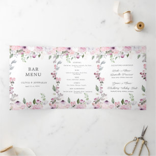 Rose Garden elegante Dreifach-Bar Karte
