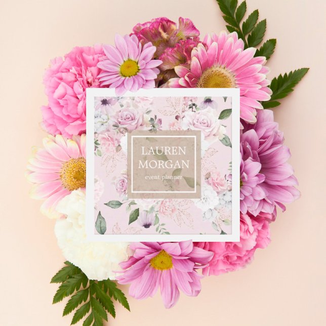 Rose Garden elegante, florale Square Visitenkarte (Von Creator hochgeladen)