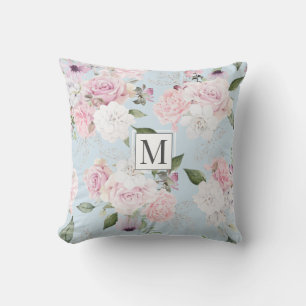 Rose Garden Elegante Monogram Kissen