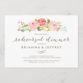 Rose Garden Floral Hochzeit Probe Dinner Einladung