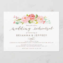 Rose Garden Floral Hochzeit Probe Dinner Einladung