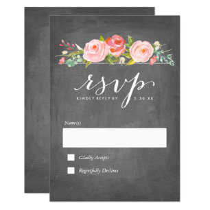 Rose Garden Floral Wedding RSVP
