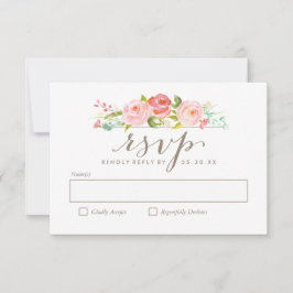 Rose Garden Floral Wedding RSVP Card Karte