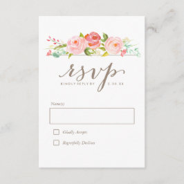 Rose Garden Floral Wedding RSVP Karte