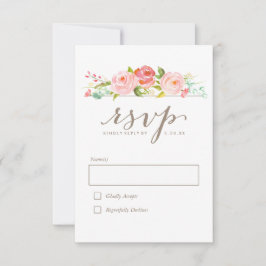 Rose Garden Floral Wedding RSVP Karte