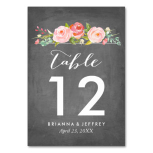 Rose Garden Floral Wedding Tischnummer Card