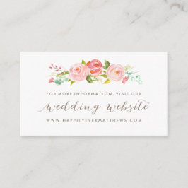 Rose Garden Floral Wedding Website doppelseitig Begleitkarte