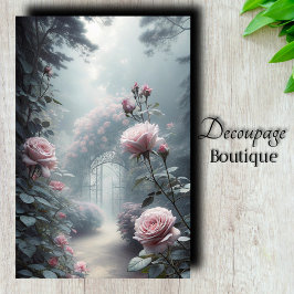 Rose Garden Gate Decoupage Seidenpapier