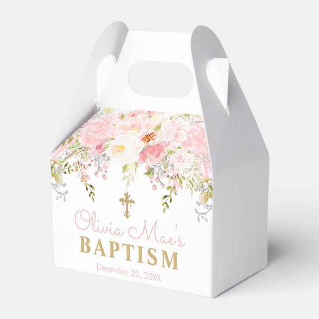 Rose Garden Girl Taufe Personalisiert Gefallen Box Geschenkschachtel (Vorderseite)