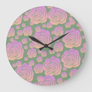 Rose Garden Große Wanduhr