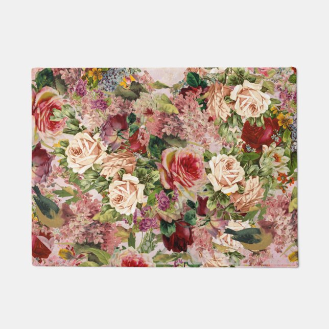 Rose Garden im Mai Viktorianisch Collage Fußmatte (Vorderseite)