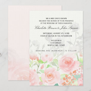 Rose Garden Moderne Floral invitations de mariage
