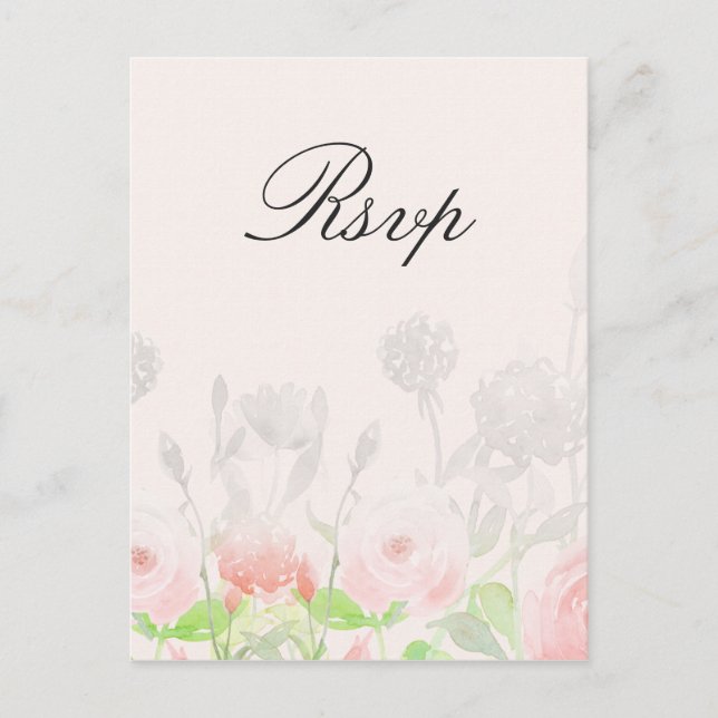 Rose Garden Moderne Hochzeit mit floralen Einflüss Einladungspostkarte (Vorderseite)