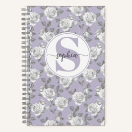 Rose Garden Monogram Lavendel Notebook Notizbuch