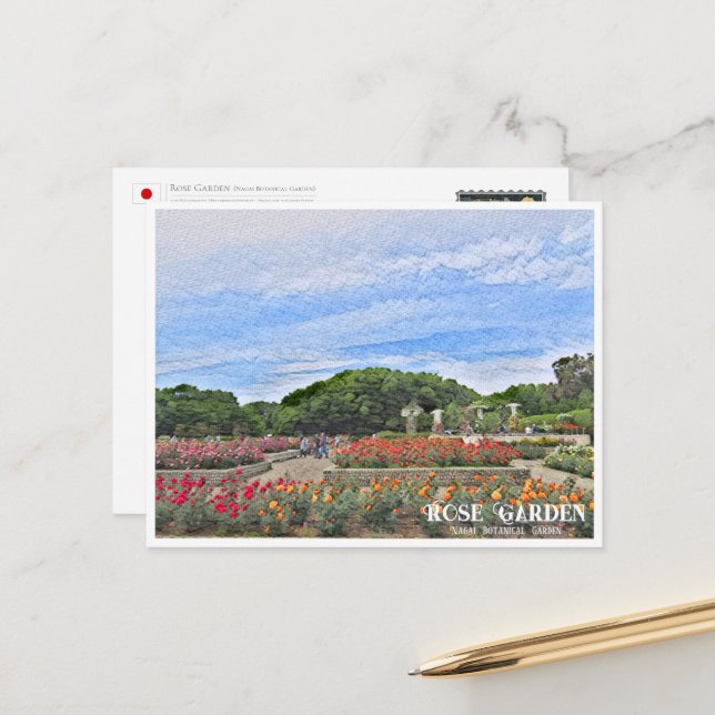 Rose Garden (Nagai Botanical Garden) ポストカード Postkarte (Vorderseite/Rückseite Beispiel)