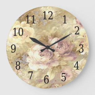 Rose Garden Round Clock Große Wanduhr