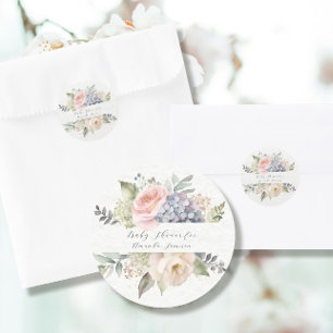 Rose Garden Sweet Butterfly Pink Baby Girl Dusche Quadratischer Aufkleber