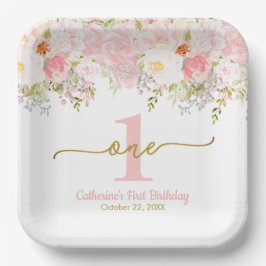 Rose Garden Taufe Personalisiert Paper Teller