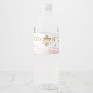 Rose Garden Taufe Wasser Flaschen Etiketten
