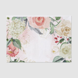 Rose Garden und Line Art Aqua Seidenpapier