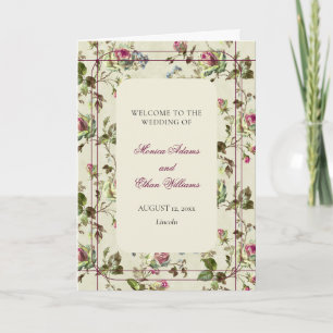 Rose Garden Vintage Hochzeitsprogramm Programm