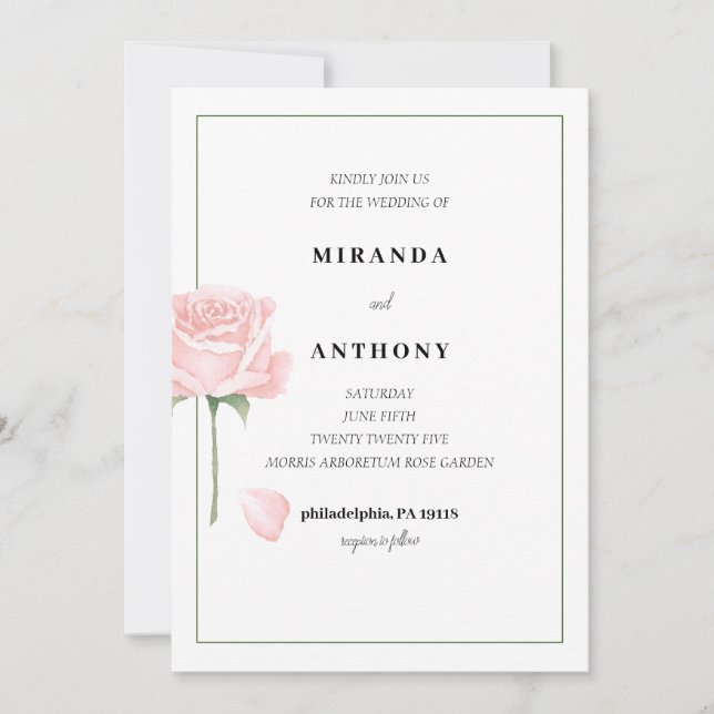 Rose Garden Wedding Invitation (Devant)