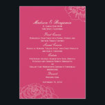 Rose Garden Wedding Menu Card - Rosa Menükarte<br><div class="desc">Diese zeitgenössische Rose Garden Kollektion verfügt über wunderschöne Silhouetten der Rose, die jedem Hochzeitsthema einen eleganten und eleganten Stil verleihen. Dieses Design ist auch in anderen Farbschemata verfügbar. Besuchen Sie berryberryswech.com für Details. Verfügbare Artikel in diesem Design: - Einladungen für Hochzeiten - RSVP-Karte - Tischsitze/Platzkarten - Hochzeitsprogramme - Hochzeitsmenüs -...</div>