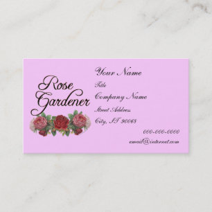 Rose Gardener Carte de visite personnalisé rose